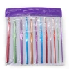 12 pieces per bag, PVC bagged, colored aluminum oxide single-head knitting crochet, hand tools, home sweater needles, hook needles Item Picture
